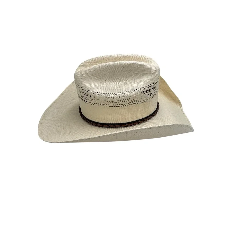 Wild Bill Hats Western Cowboy Hat Rodeo Branded Sz‎ 7 1/8 Mexico 57 White Cream